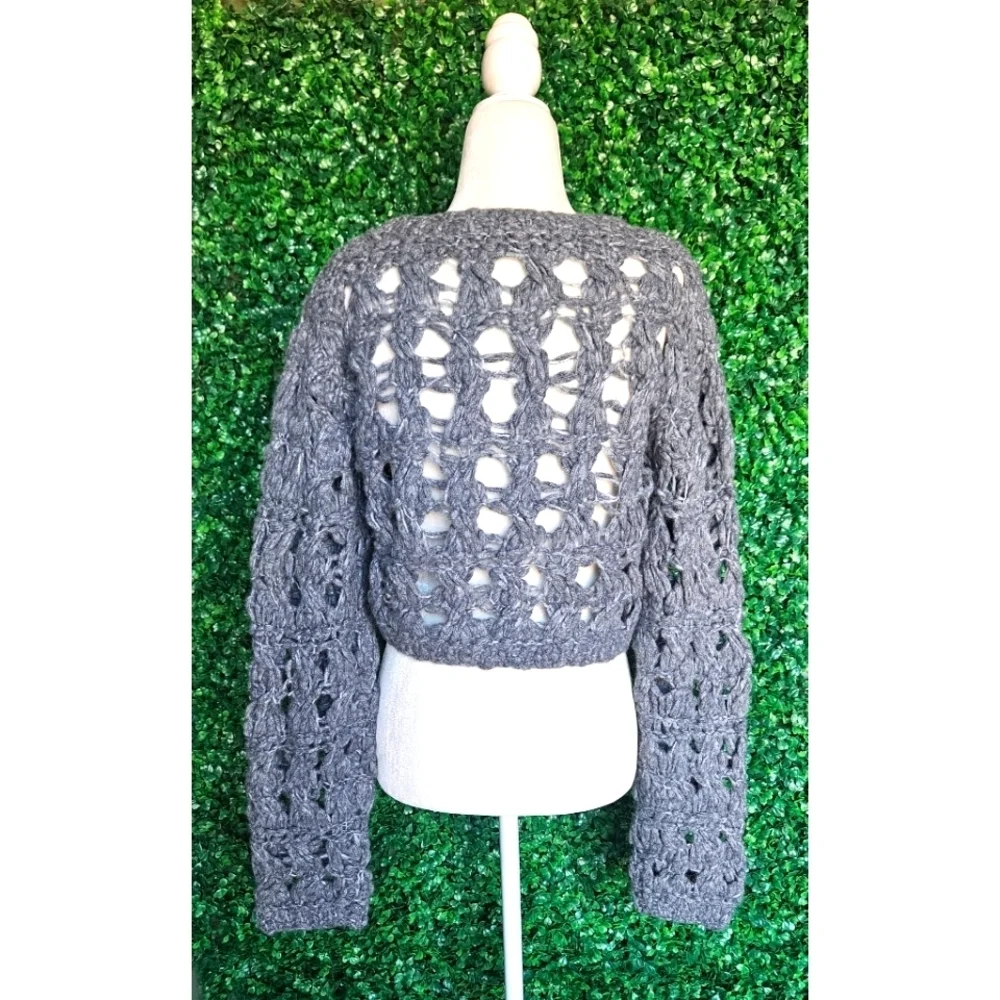 J.Crew Collection open-weave cropped pullover sweater
